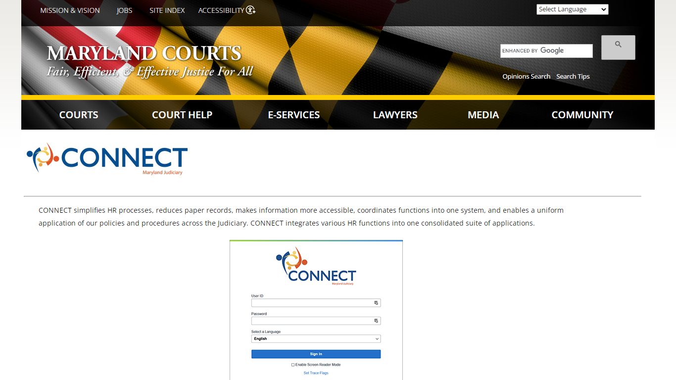 Connect | Maryland Courts